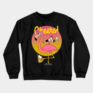 Flamingo Summer Wave Crewneck Sweatshirt